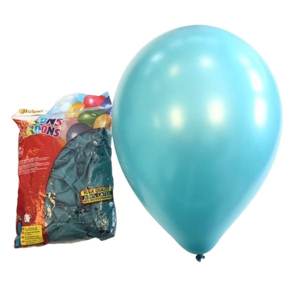 Globos Latexballonger (förpackning med 100) Pearl Aqua One Size