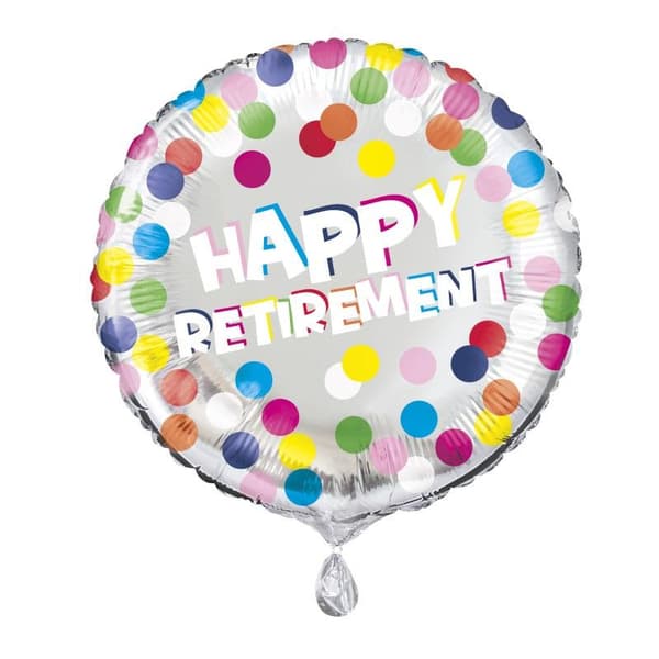 Unique Party Round Retirement Foil Balloon Multicoloured One Size