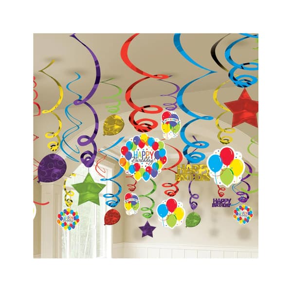 Amscan Hängande dekorationer med virvlar (50-pack) Multicoloured One Size