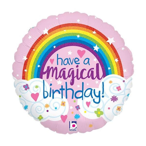 Betallic Magical Rainbow Holographic Birthday Foil Balloon Multicoloured One Size