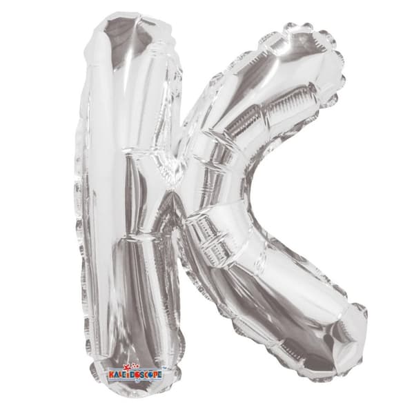 Apac Letter K Metallic Foil Balloon Silver One Size