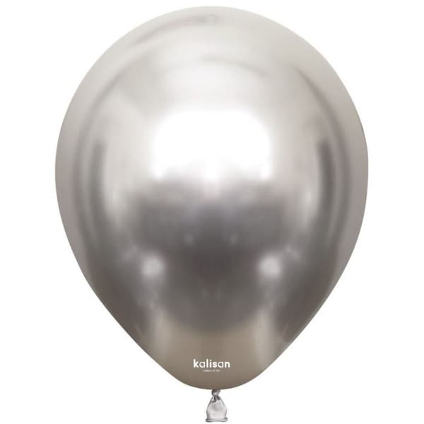 Kalisan Latex Mirror Balloon (Pack of 50) Silver One Size