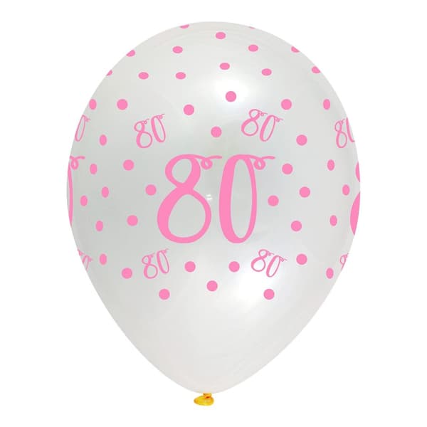 Creative Party Latex 80th Balloons (Pack of 6)