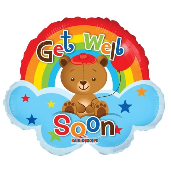 Apac Get Well Soon Teddy Bear Foil Balloon Multicoloured One Size