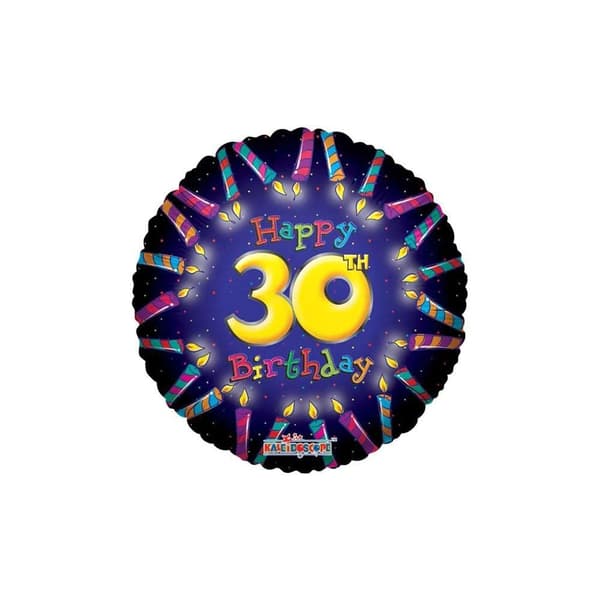 Candle 30th Birthday Foil Balloon Multicoloured One Size