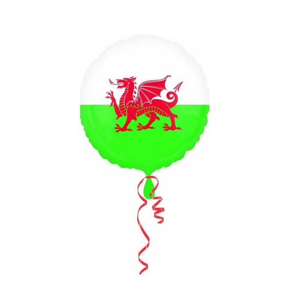 Amscan Welsh Flag Foil Balloon Red/White/Green One Size
