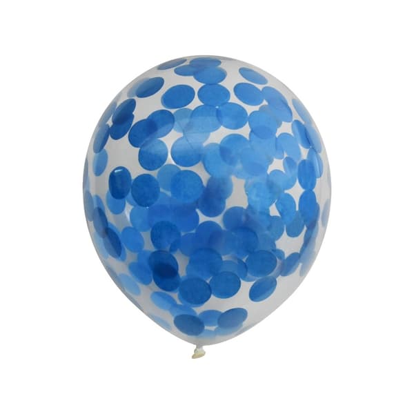 Globos Latex Confetti Balloon (Pack of 6) Blue One Size