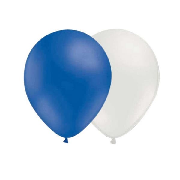 Amscan Latex Balloon (Pack of 20) White/Blue One Size