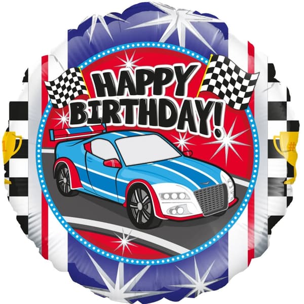Oaktree Metallic Sports Car Happy Birthday Foil Balloon Multicoloured One Size