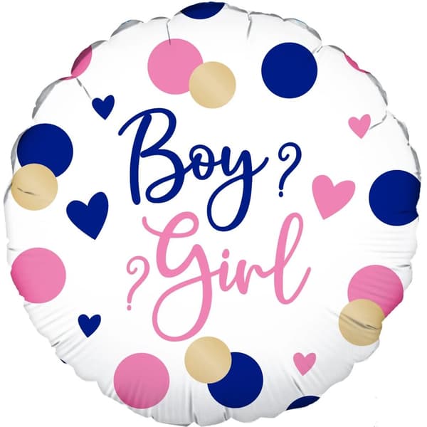 Oaktree Gender Reveal Foil Balloon White/Blue/Pink One Size
