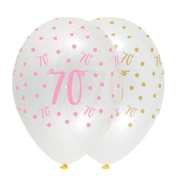 Creative Party 70-årsballonger i latex (6-pack) Multicoloured One Size