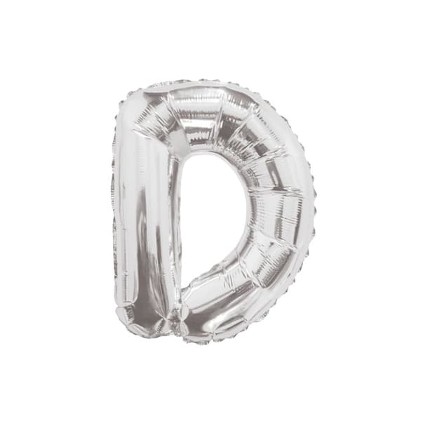 Apac D Letter Foil Balloon Silver One Size