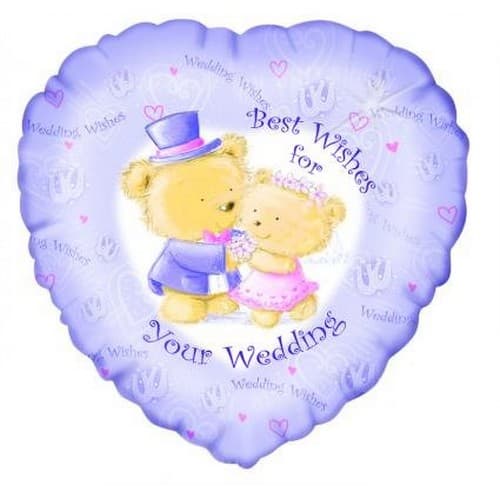 Best Wishes For Your Wedding Heart Foil Balloon Purple/White One Size