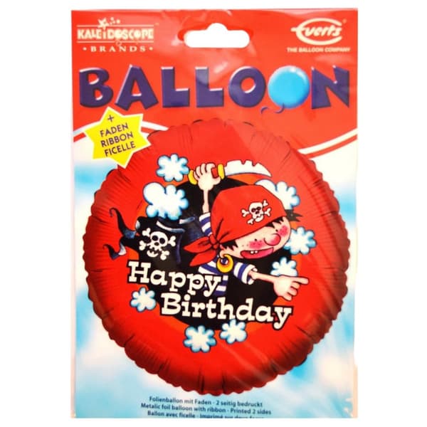 Everts Pirate Happy Birthday Foil Balloon Red/Black/White One Size