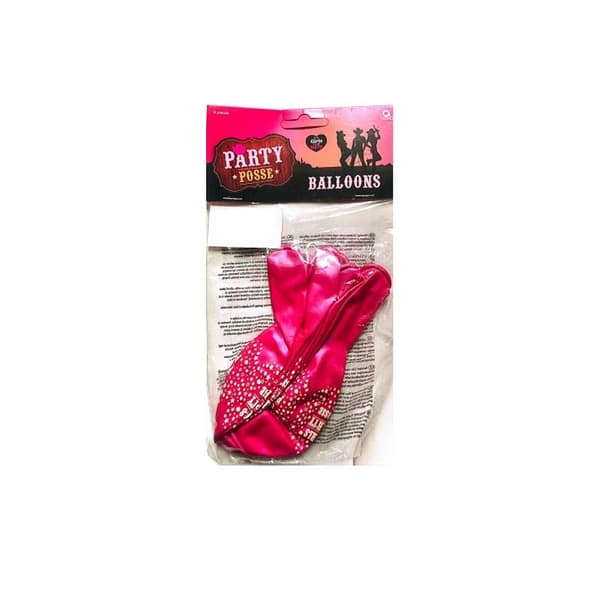 Amscan Party Posse Latex Balloon (Pack of 6) Pink/Gold One Size