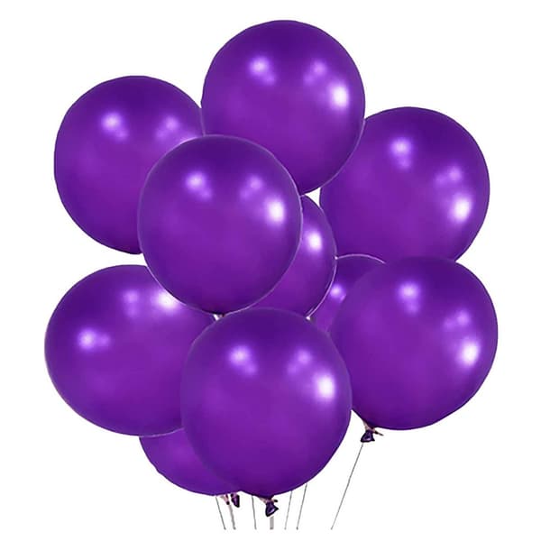 Globos Latex Metallic Balloons (Pack of 10) Purple One Size