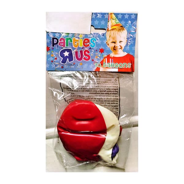 Parties Rus Latex Plain Balloons (Pack of 10) Multicoloured One Size