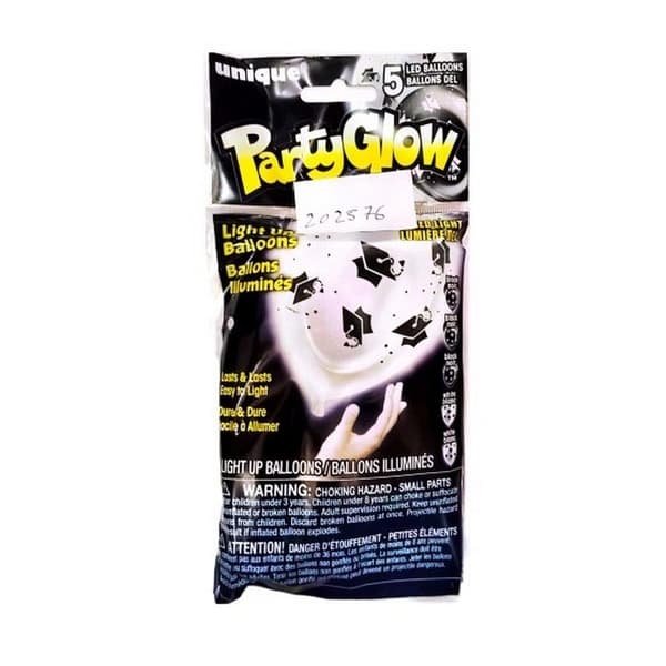 Unique Party Latexballonger med LED-ljus (5-pack) Black/White One Size