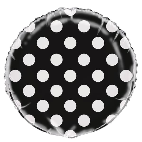 Unique Party Helium Polka Dot Foil Balloon Black/White One Size