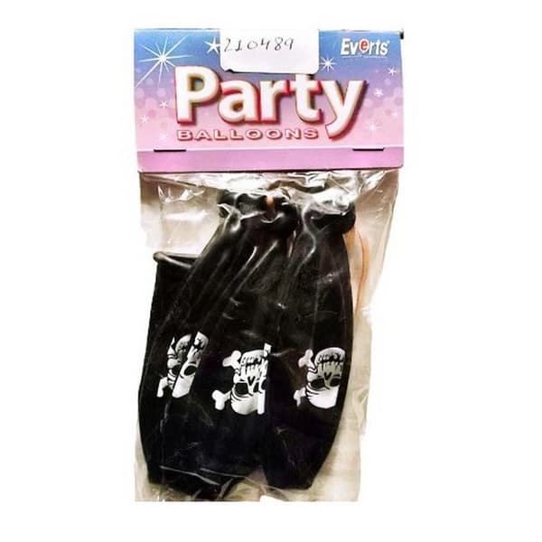 Everts Latex Skull And Crossbones Party Balloons (Pack of 10) Black/White One Size