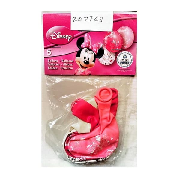 Disney Latex Minnie Mouse Balloons (Pack of 5) Pink/White One Size