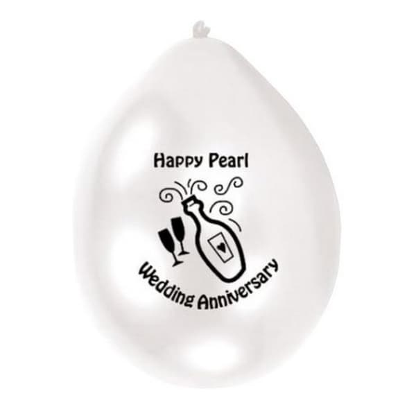 Amscan Pearl Anniversary Latex Balloon (Pack of 10) White One Size