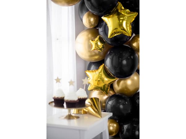PartyDeco CHB1-5-019-50, Lelu ilmapallo, Latex, Guld, Fest tema, Rund, 12 cm