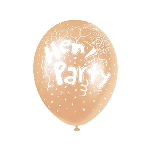 Unique Party Latex Pearlised Hen Party Balloons (Pack of 5) White/Ivory One Size