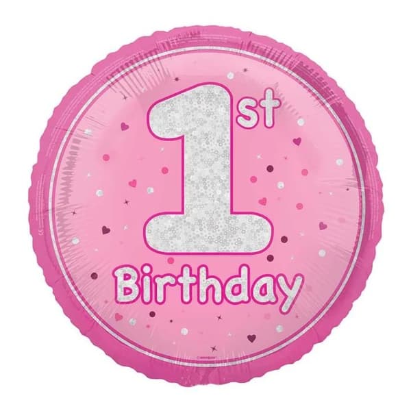 Unique Party Prism 1st Birthday Foil Balloon Pink One Size