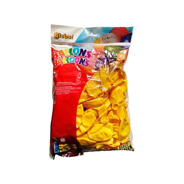 Globos Latex Plain Balloons (Pack of 100)