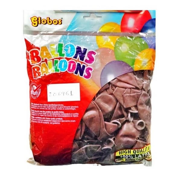 Globos Latex Plain Balloons (Pack of 100)