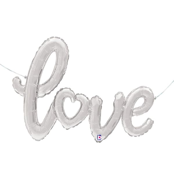 Betallic Love Letters Foil Balloon Silver One Size