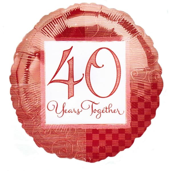 Amscan 40th Anniversary Foil Balloon Brown/White One Size