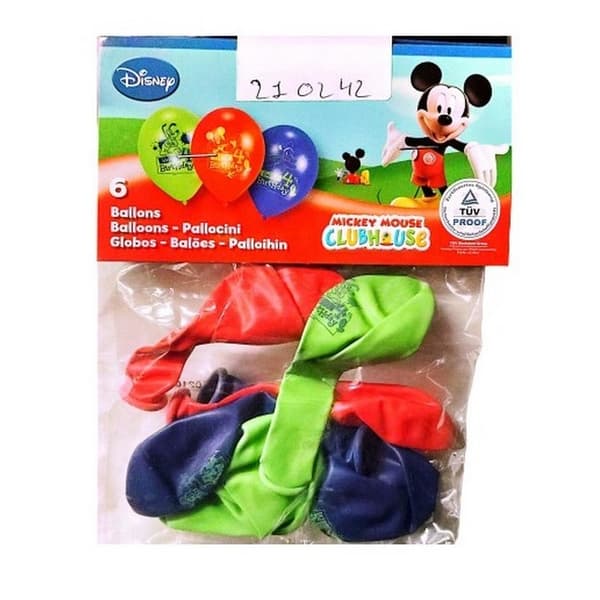 Mickey Mouse Clubhouse Grattis på födelsedagen-ballonger i latex (6-pack) Green/Red/Blue One Size