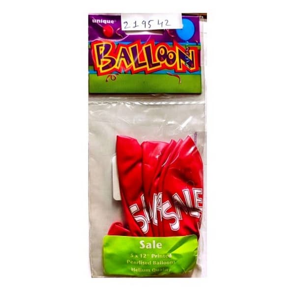 Unique Party Sale Latex Pearlised Balloons (Pack of 5) Red/White One Size