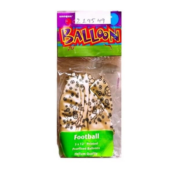Unique Party Fotbollsballonger i latex (5-pack) Gold One Size