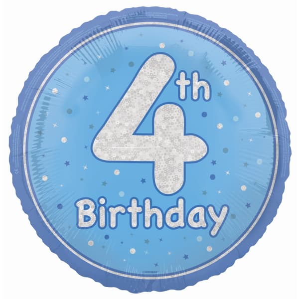 Unique Party Prism 4th Birthday Foil Balloon Blue One Size