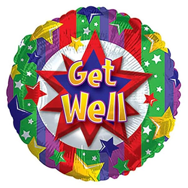 Stars Get Well Foil Balloon Multicoloured One Size