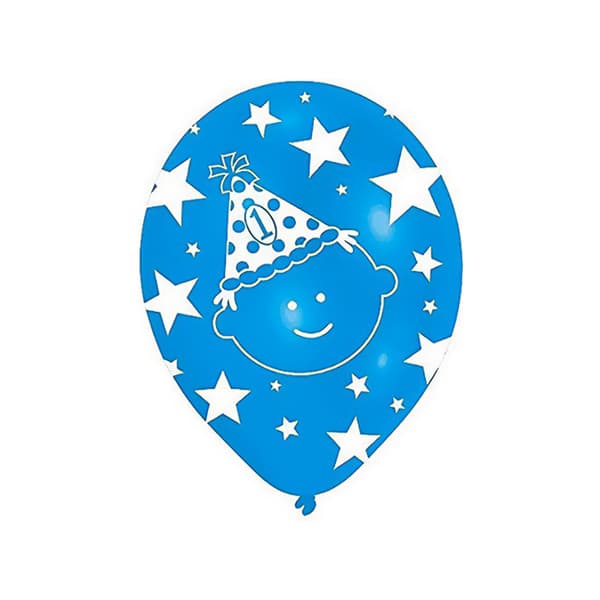 Amscan Stars 1st Birthday Balloon (Pack of 6) Blue/White One Size