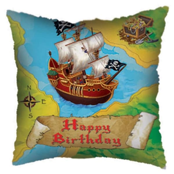 Creative Party Pirate Ship Happy Birthday Foil Balloon Multicoloured One Size