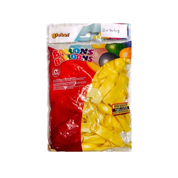 Globos Pastelfarvede latexballoner (pakke med 100 stk.) Lemon Yellow One Size