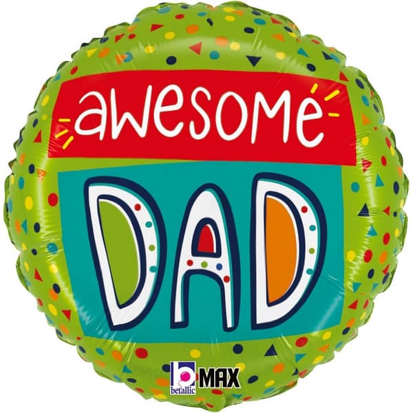 Oaktree Awesome Dad Confetti Foil Balloon Multicoloured One Size