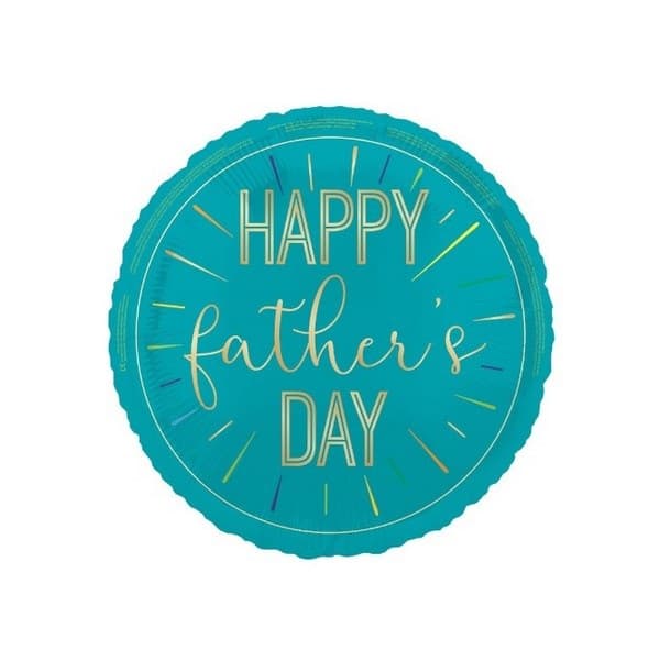 Unique Party Happy Father´s Day Round Foil Balloon Blue/Gold One Size