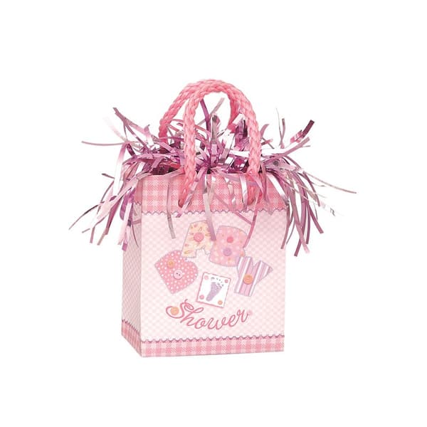 Unique Party Foil Baby Shower Balloon Weight Pink/White One Size