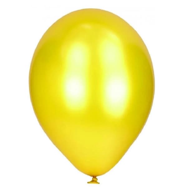 Almindelige latexballoner (pakke med 100) Metallic Yellow One Size