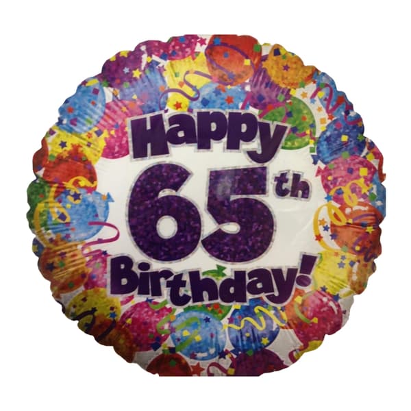 Oaktree Confetti 65th Birthday Foil Balloon Multicoloured One Size