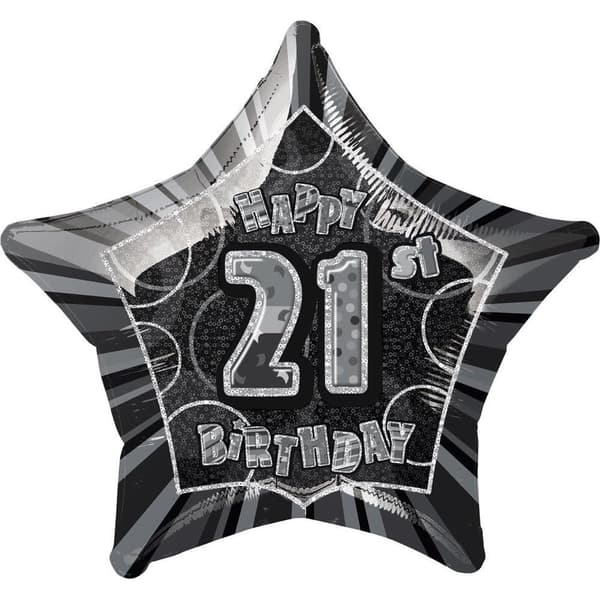 Unique Party 21st Birthday Foil Balloon Silver One Size