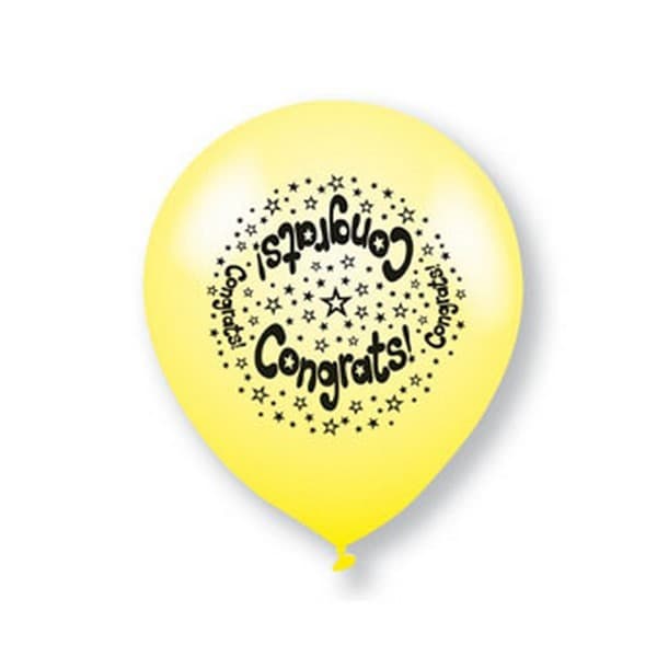 Unique Party Latex Assorted Designs Congratulations Balloons (Pack of 10)