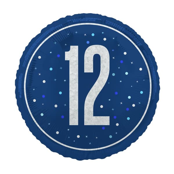 Unique Party Prismatic 12th Birthday Foil Balloon Blue/White One Size