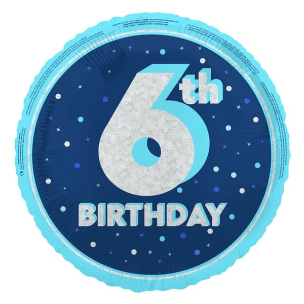 Unique Party Prismatic 6th Birthday Foil Balloon Blue One Size